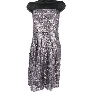 BCBG Max Azria Carole Lilac Mist Formal Cocktail Strapless‎ Sequin Dress Size 4